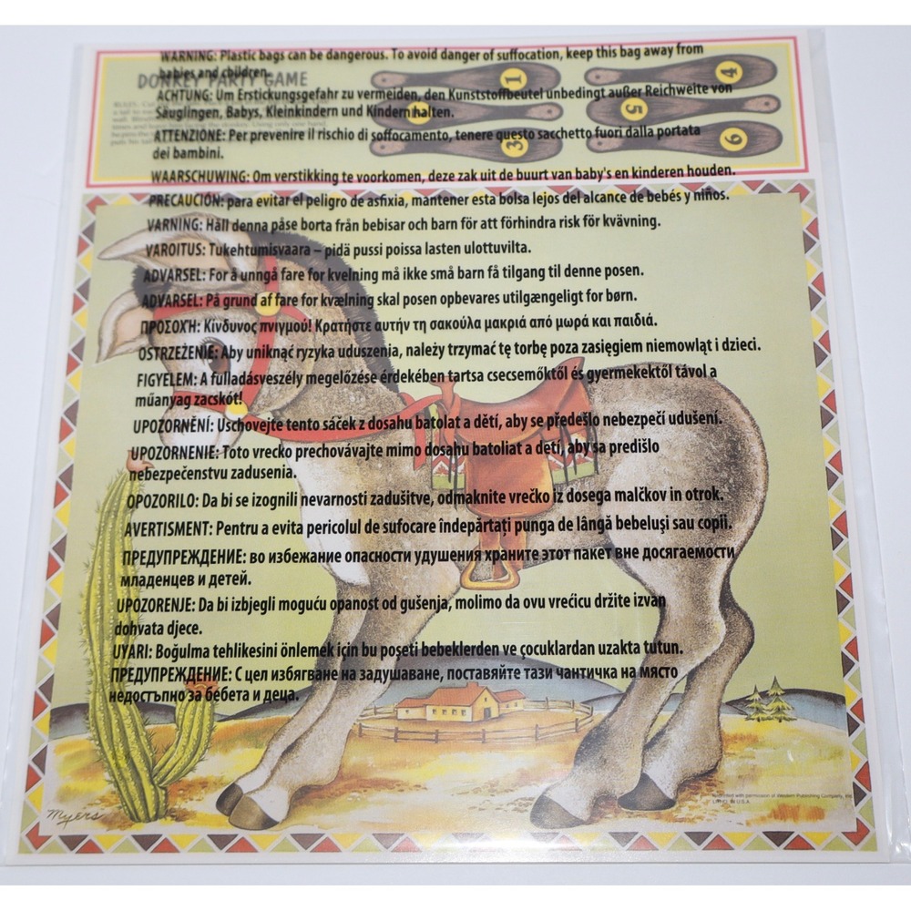 American Girl Molly Birthday Party Game Donkey Tail Poster New Sealed Accessory